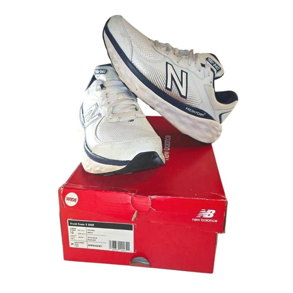 New Balance Mens Running Shoes Size 12 Fresh Foam MW840FW1 White Athletic